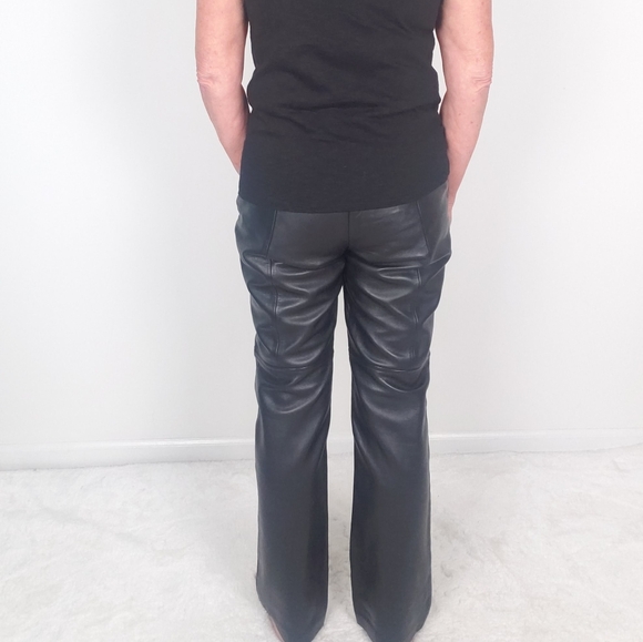 Hugo Buscati Soft Supple Leather Black Pants 6 - Picture 2 of 16